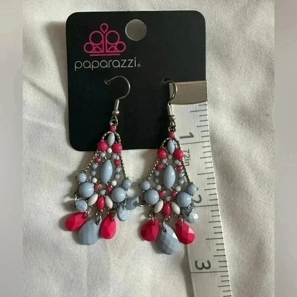 Blue/Pink Earrings - Picture 4 of 4